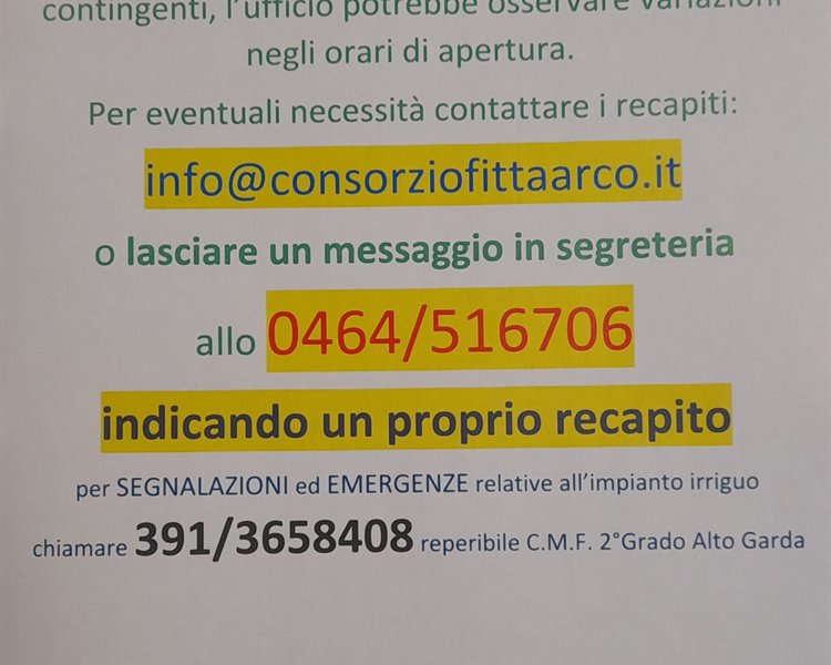 ORARIO UFFICIO